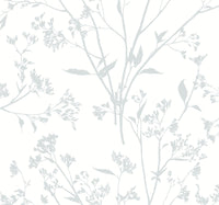 Southport Blush Delicate Branches Wallpaper Wallpaper A-Street Prints Double Roll Light Grey 