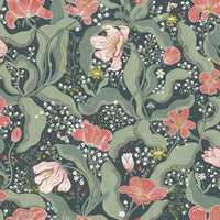 Bodri Tulip Garden Wallpaper Wallpaper A-Street Prints Double Roll Turquoise 