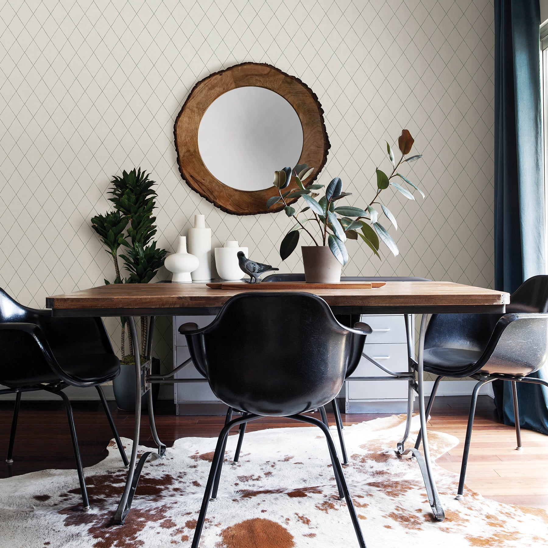Rhombus Geometric Wallpaper Wallpaper A-Street Prints   