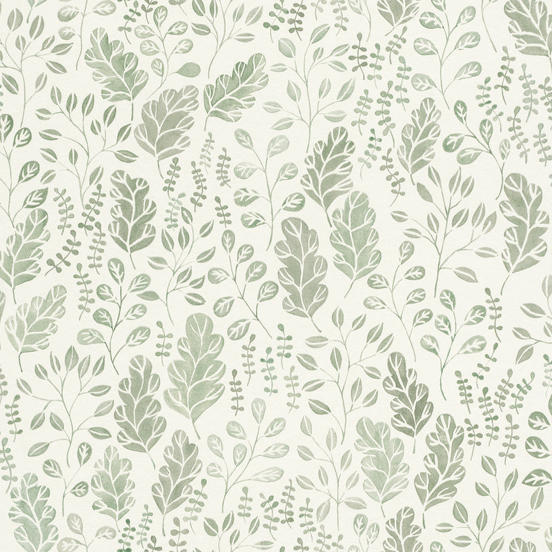 Isha Leaf Wallpaper Wallpaper A-Street Prints Double Roll Green 