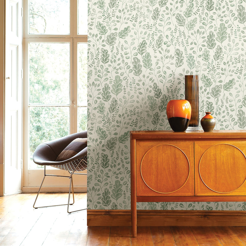 Isha Leaf Wallpaper Wallpaper A-Street Prints   