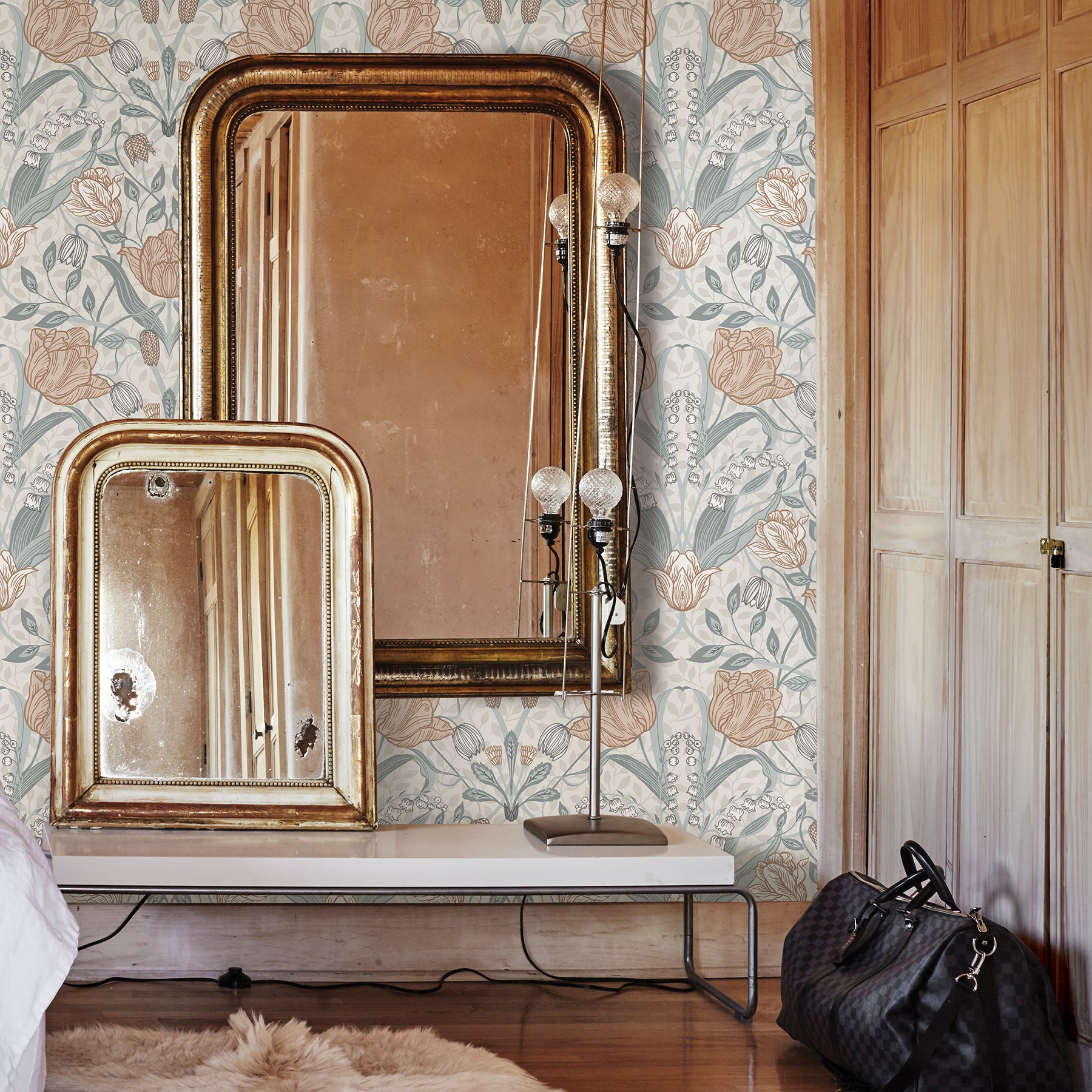 Tulipa Off-White Floral Wallpaper – York Wallcoverings