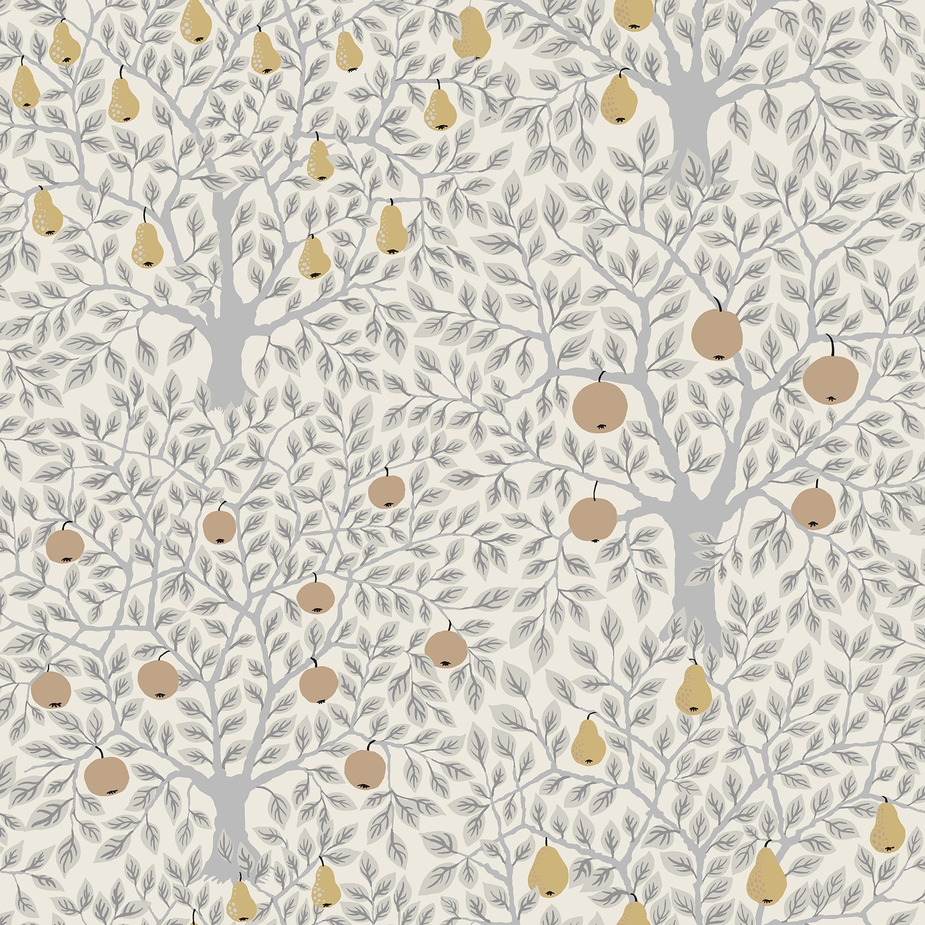 Pomona Fruit Tree Wallpaper Wallpaper A-Street Prints Double Roll Light Grey 