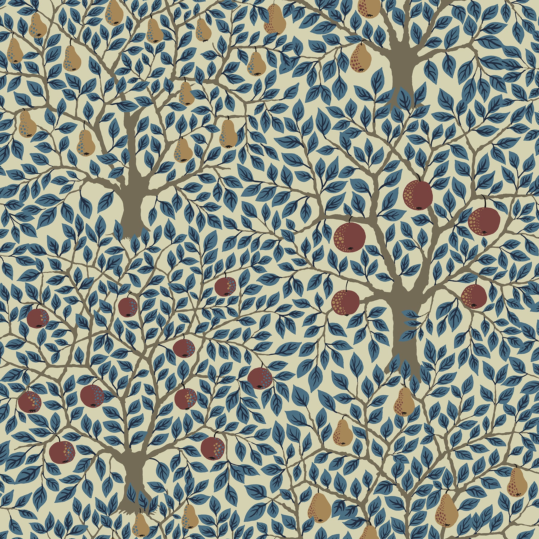 Pomona Fruit Tree Wallpaper Wallpaper A-Street Prints Double Roll Blue 