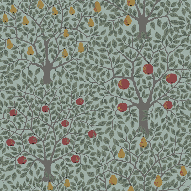 Pomona Fruit Tree Wallpaper Wallpaper A-Street Prints Double Roll Green 