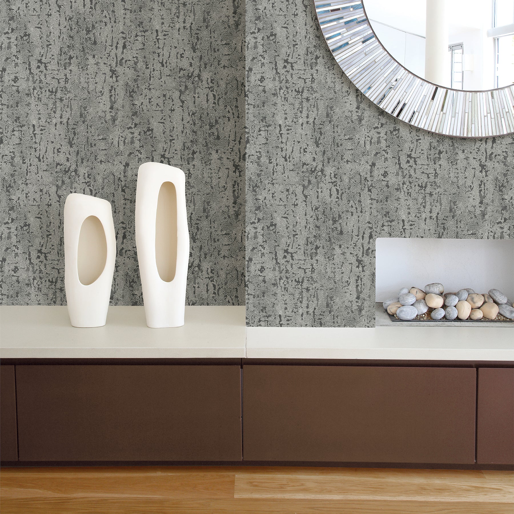 Malawi Dark Leather Texture Wallpaper Wallpaper A-Street Prints   