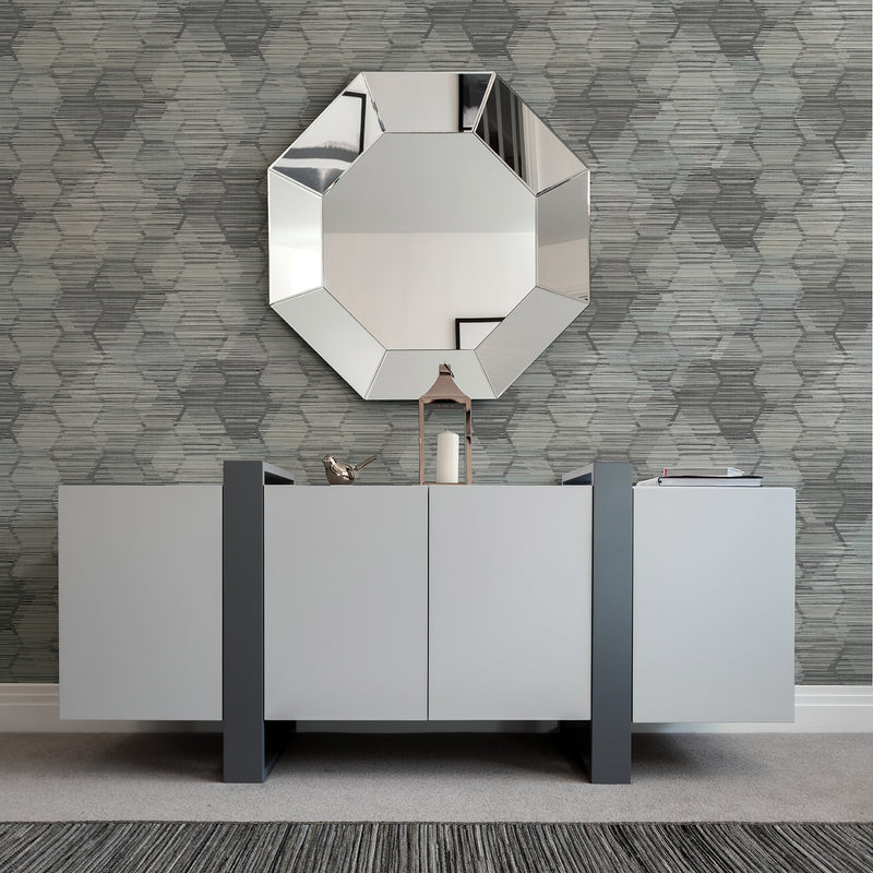 Jabari Geometric Faux Grassclot Wallpaper A-Street Prints   