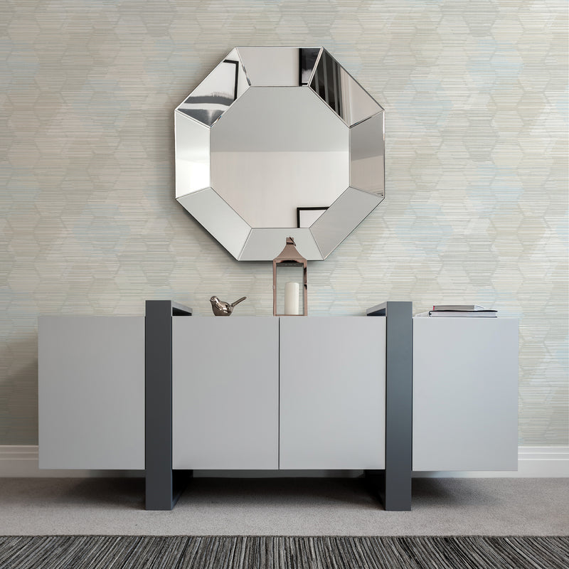 Jabari Geometric Faux Grassclot Wallpaper A-Street Prints   