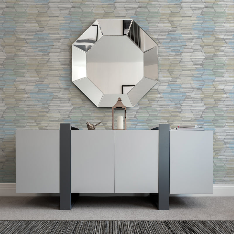 Jabari Geometric Faux Grassclot Wallpaper A-Street Prints   