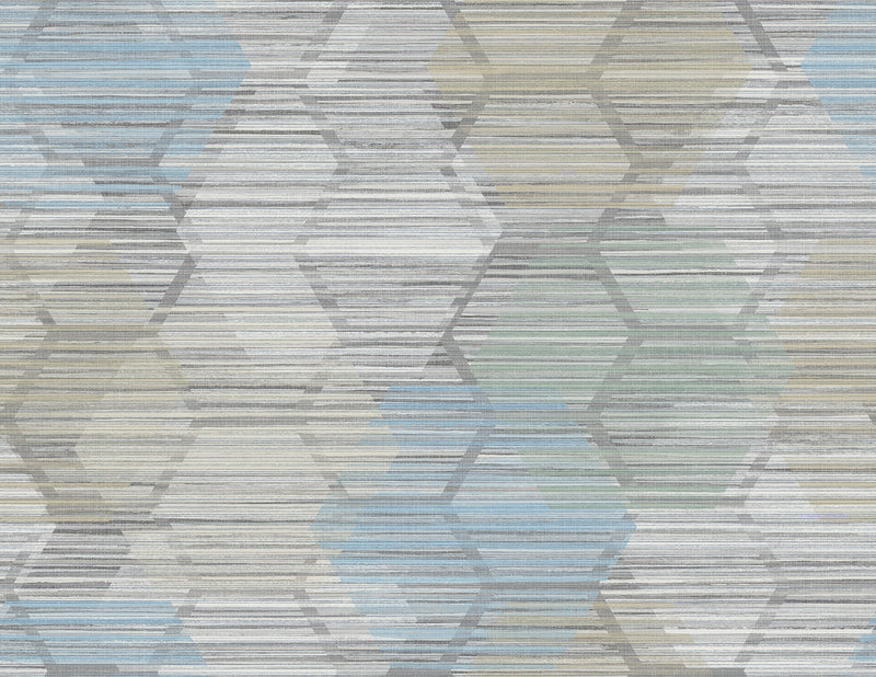 Jabari Geometric Faux Grassclot Wallpaper A-Street Prints Double Roll Light Blue 