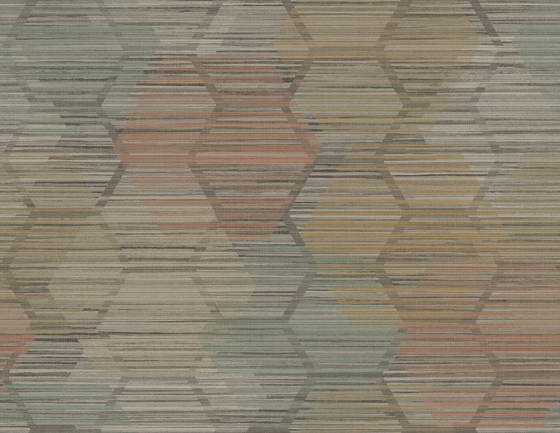 Jabari Geometric Faux Grassclot Wallpaper A-Street Prints Double Roll Brown 