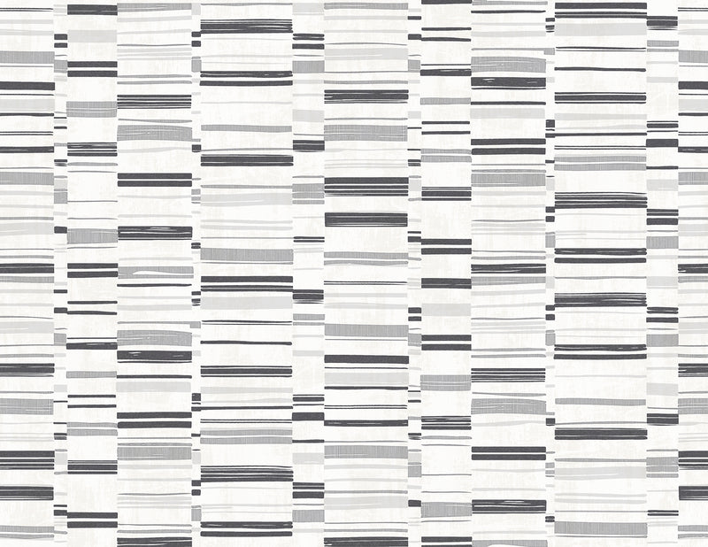 Fresnaye Linen Stripe Wallpaper Wallpaper A-Street Prints Double Roll Black 