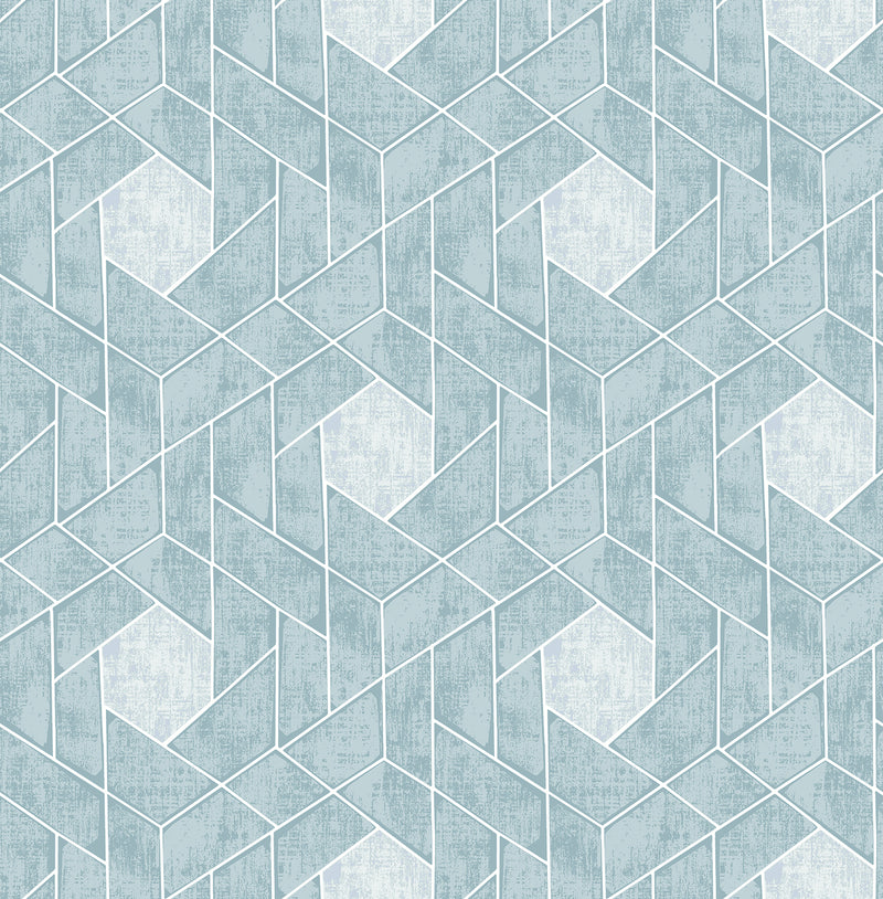 Granada Geometric Wallpaper Wallpaper A-Street Prints Double Roll Aqua 
