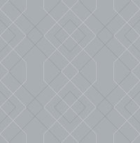 Ballard Pewter Geometric Wallpaper Wallpaper A-Street Prints Double Roll Pewter 