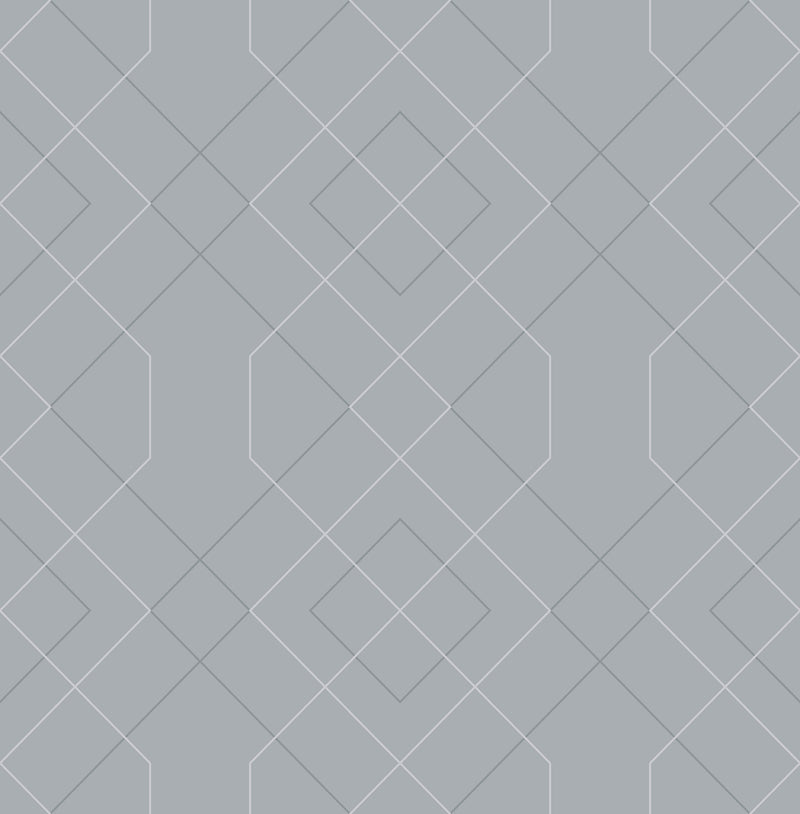 Ballard Pewter Geometric Wallpaper Wallpaper A-Street Prints Double Roll Pewter 