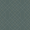 Ballard Pewter Geometric Wallpaper Wallpaper A-Street Prints Double Roll Teal 