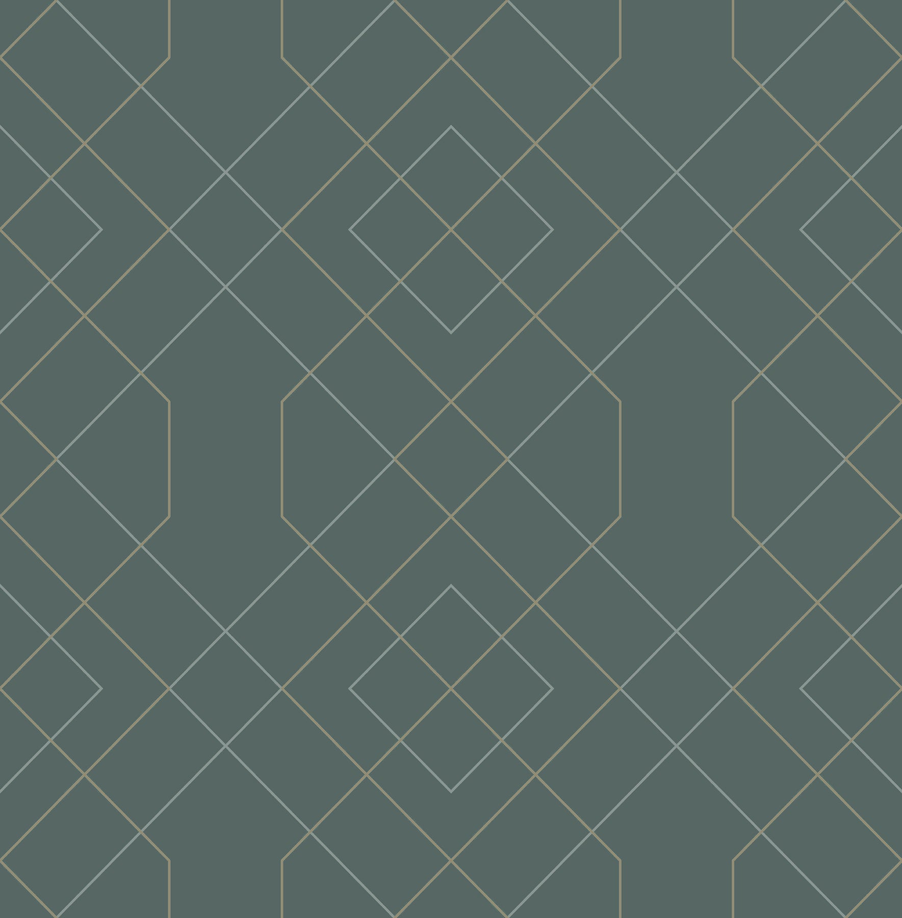 Ballard Pewter Geometric Wallpaper Wallpaper A-Street Prints Double Roll Teal 