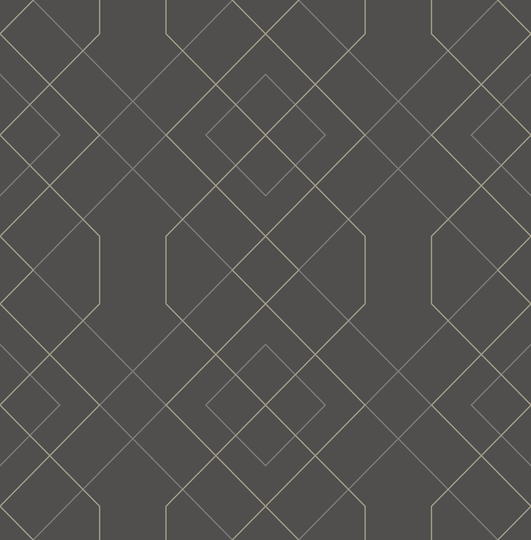 Ballard Pewter Geometric Wallpaper Wallpaper A-Street Prints Double Roll Grey 