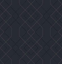 Ballard Pewter Geometric Wallpaper Wallpaper A-Street Prints Double Roll Indigo 