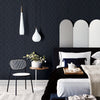 Ballard Pewter Geometric Wallpaper Wallpaper A-Street Prints   