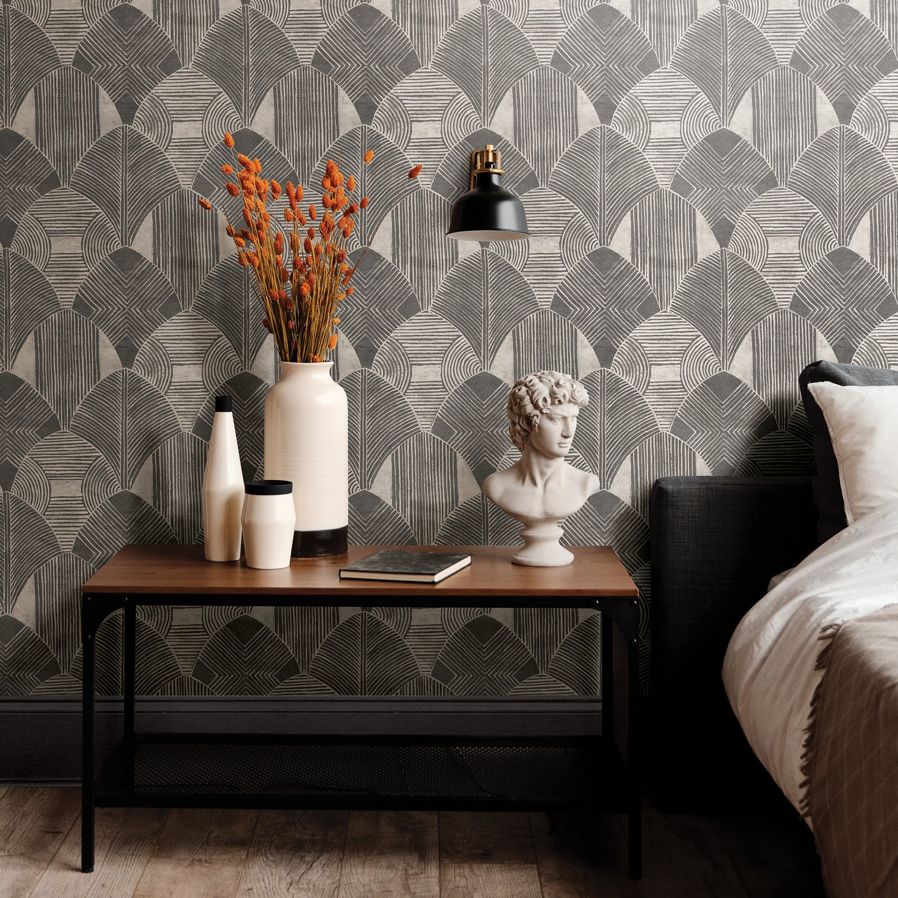 Westport Coffee Geometric Wallpaper Wallpaper A-Street Prints   