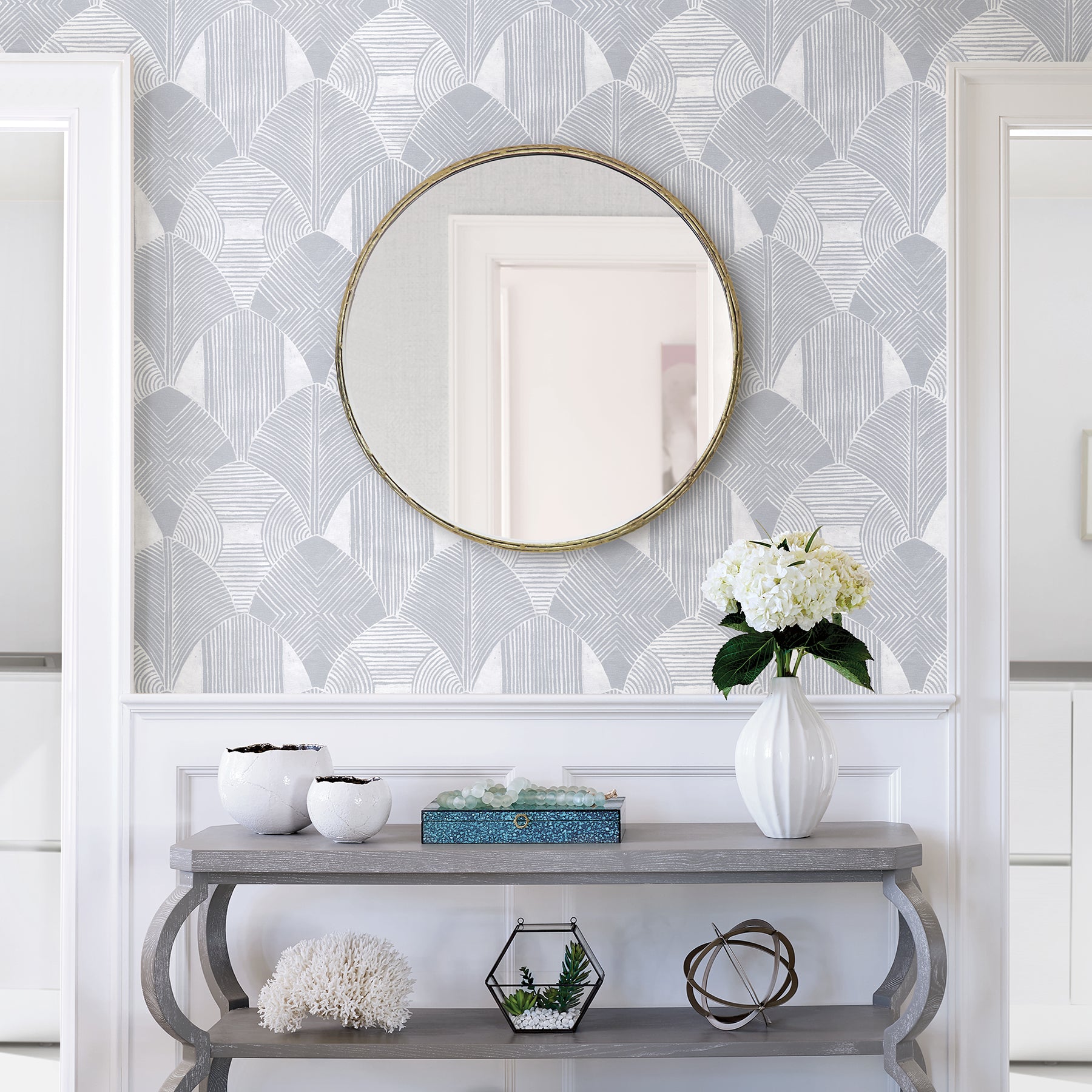 Westport Coffee Geometric Wallpaper Wallpaper A-Street Prints   