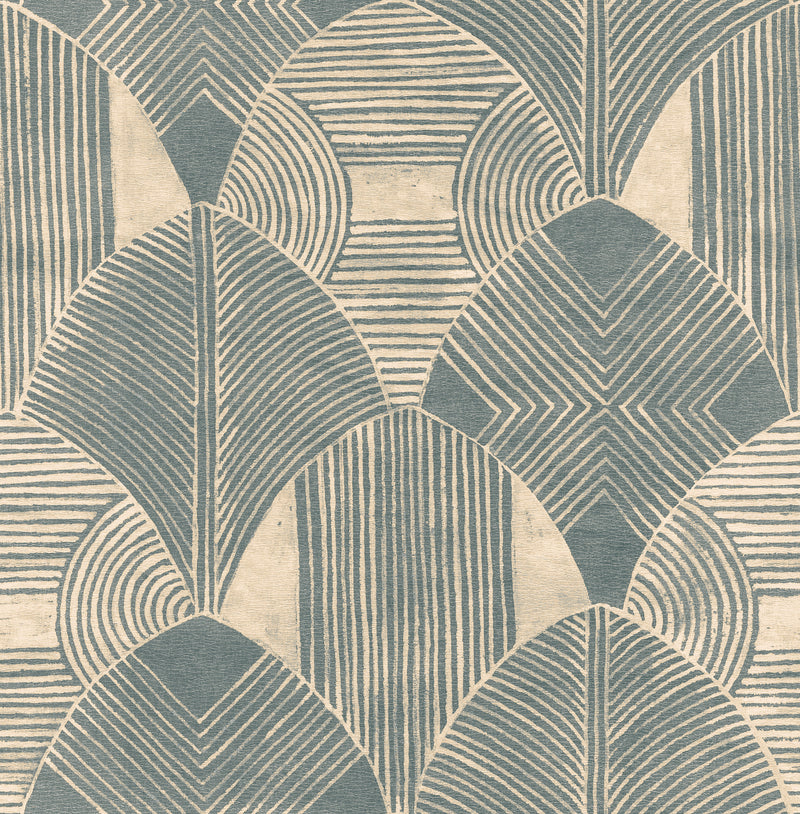 Westport Coffee Geometric Wallpaper Wallpaper A-Street Prints Double Roll Teal 