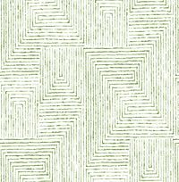 Merritt Geometric Wallpaper Wallpaper A-Street Prints Double Roll Green 