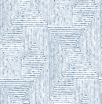 Merritt Geometric Wallpaper Wallpaper A-Street Prints Double Roll Indigo 