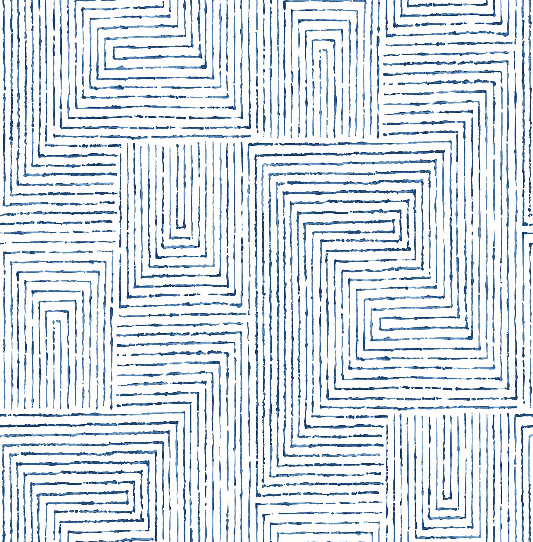 Merritt Geometric Wallpaper Wallpaper A-Street Prints Double Roll Indigo 