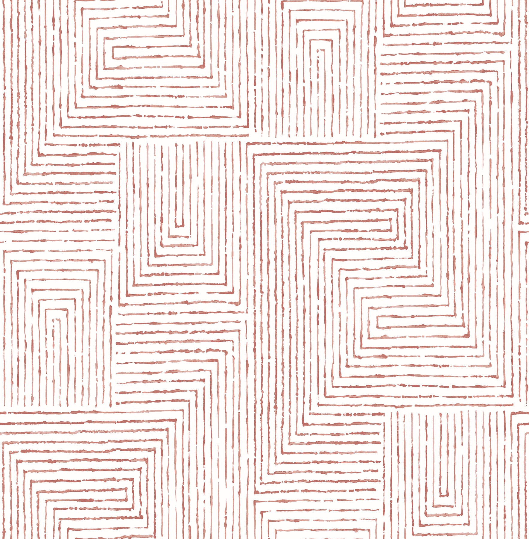 Merritt Geometric Wallpaper Wallpaper A-Street Prints Double Roll Red 
