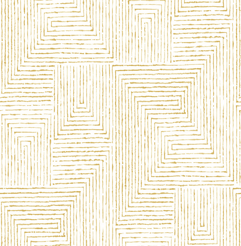 Merritt Geometric Wallpaper Wallpaper A-Street Prints Double Roll Honey 