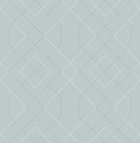 Ballard Pewter Geometric Wallpaper Wallpaper A-Street Prints Double Roll Light Blue 