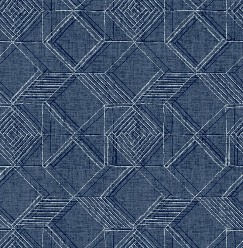 Moki Wallpaper Wallpaper A-Street Prints Double Roll Blue 