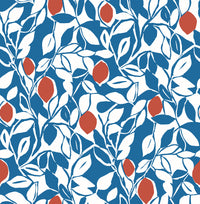 Blue/Loretto Wallpaper Wallpaper A-Street Prints Double Roll Blue 