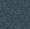 Lei Etched Leaves Wallpaper Wallpaper A-Street Prints Double Roll Navy 