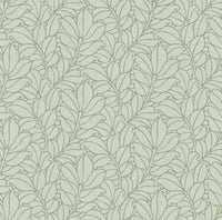 Coraline Leaf Wallpaper Wallpaper A-Street Prints Double Roll Green 