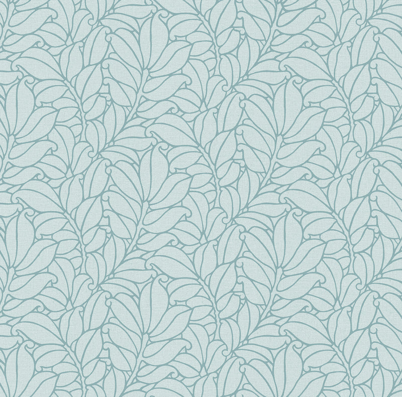 Coraline Leaf Wallpaper Wallpaper A-Street Prints Double Roll Teal 