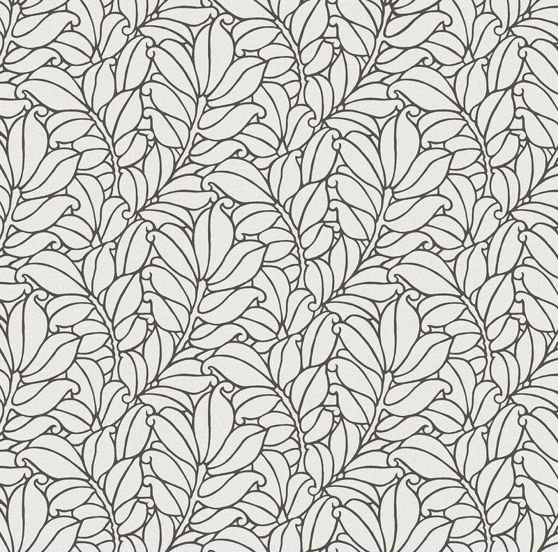 Coraline Leaf Wallpaper Wallpaper A-Street Prints Double Roll White 