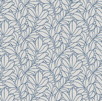 Coraline Leaf Wallpaper Wallpaper A-Street Prints Double Roll Blue 