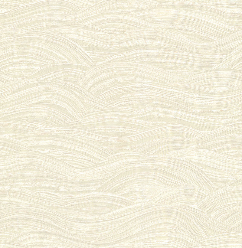 Leith Zen Waves Wallpaper Wallpaper A-Street Prints Double Roll Cream 