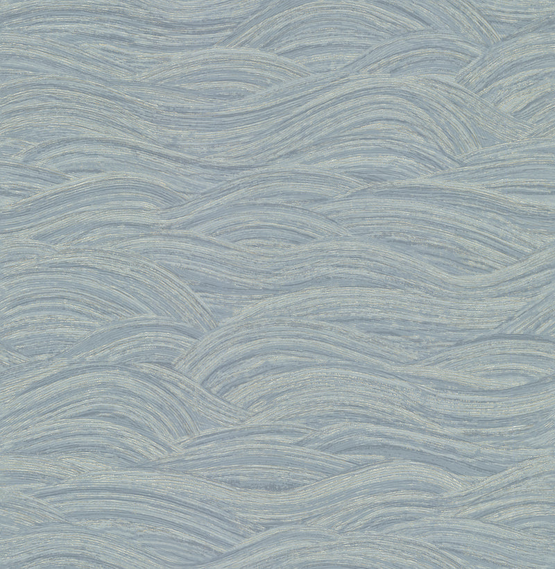 Leith Zen Waves Wallpaper Wallpaper A-Street Prints Double Roll Blue 