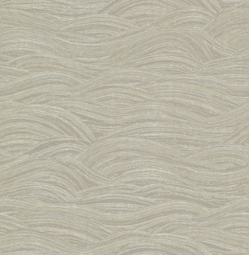 Leith Zen Waves Wallpaper Wallpaper A-Street Prints Double Roll Taupe 