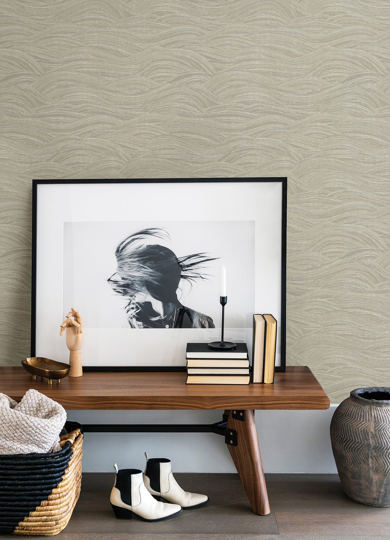 Leith Zen Waves Wallpaper Wallpaper A-Street Prints   