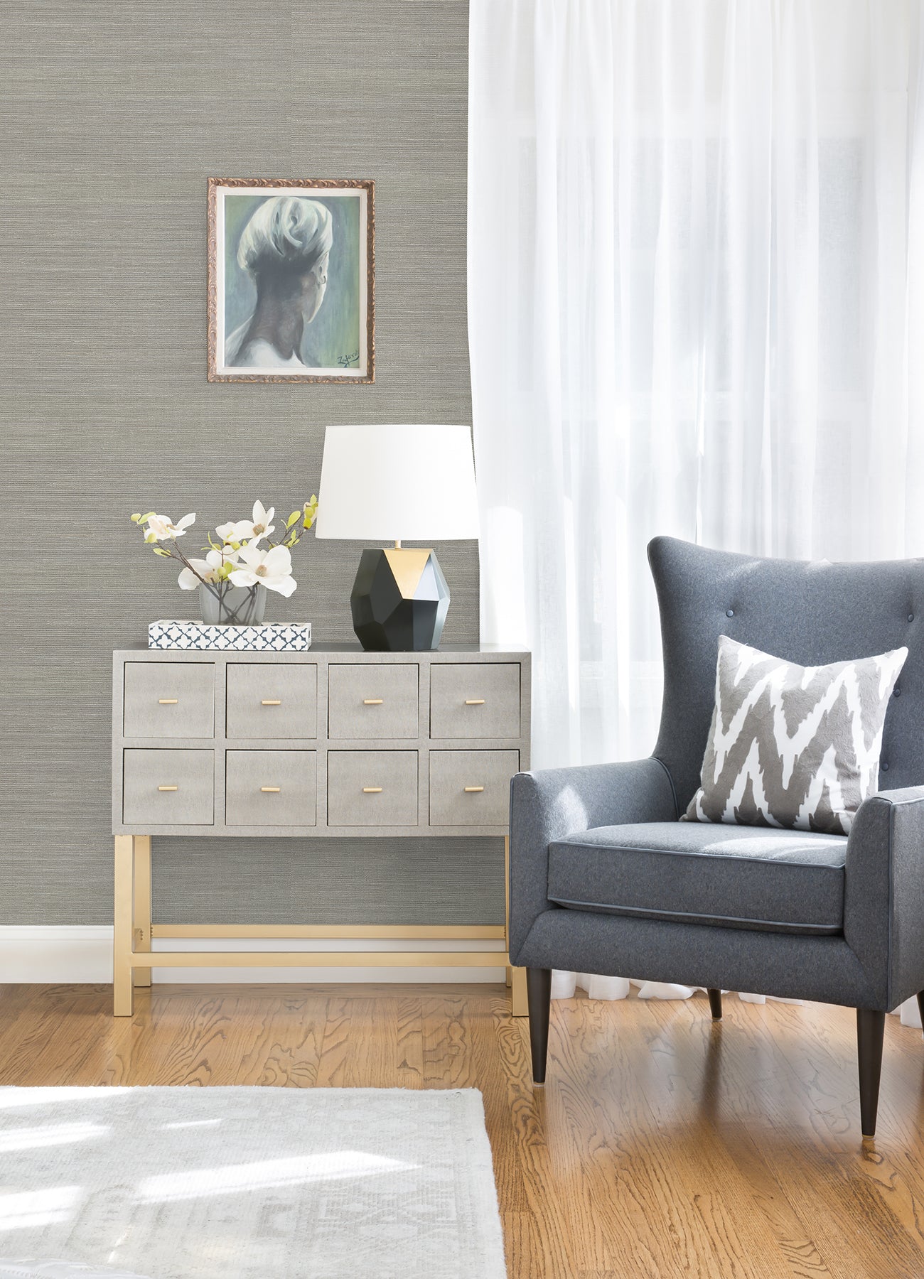 Liaohe Raffia Grasscloth Wallpaper Wallpaper A-Street Prints   