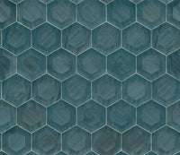 Shunan Wood Veneer Inlay Wallpaper Wallpaper A-Street Prints Double Roll Blue 