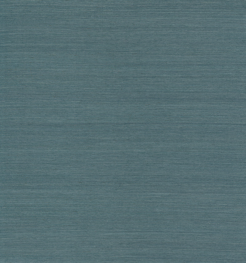 Aiko Sisal Grasscloth Wallpaper Wallpaper A-Street Prints Double Roll Blue 