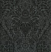 Maris Flock Damask Wallpaper Wallpaper A-Street Prints Double Roll Charcoal 