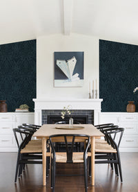Maris Flock Damask Wallpaper Wallpaper A-Street Prints   