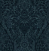 Maris Flock Damask Wallpaper Wallpaper A-Street Prints Double Roll Indigo 